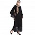 Designer lace abaya- Black